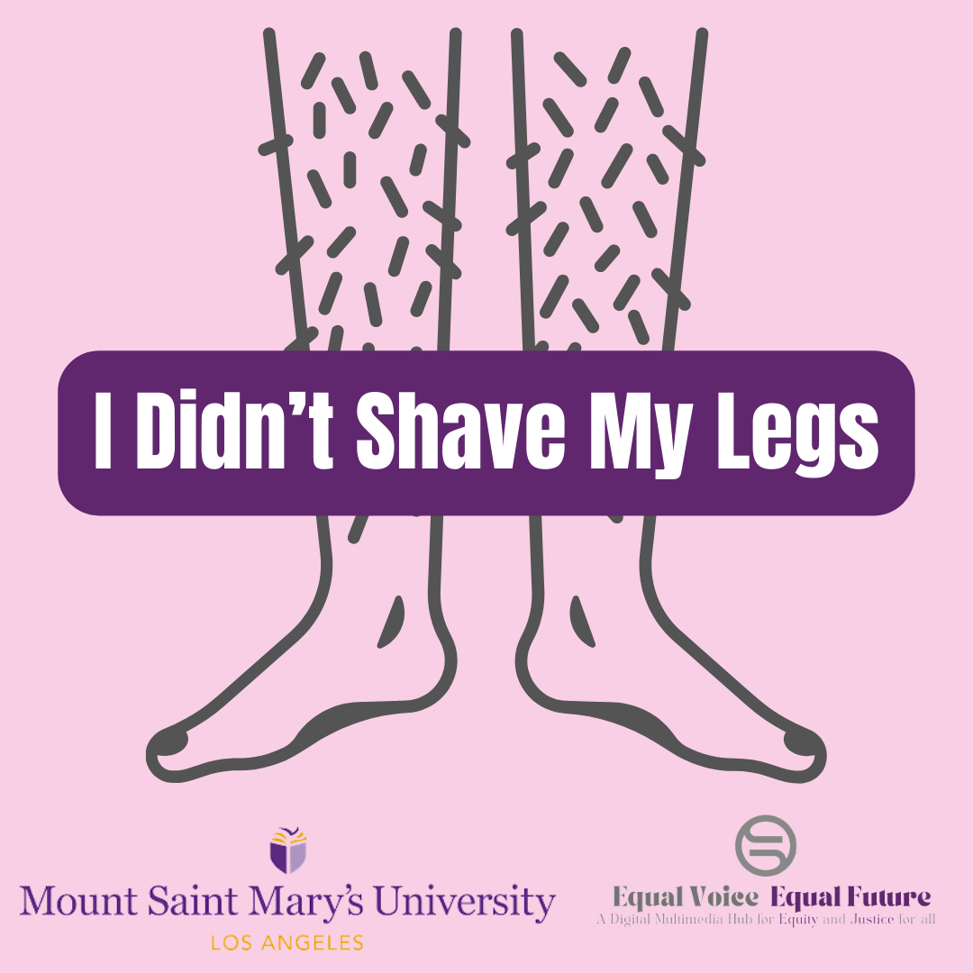 Depiction of hairy legs on a light pink background