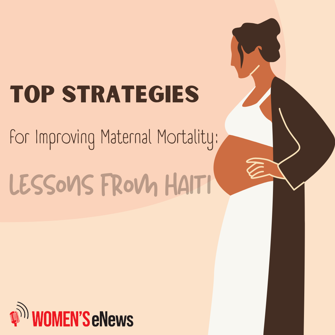 Blog post title, with depiction of a pregnant woman of color